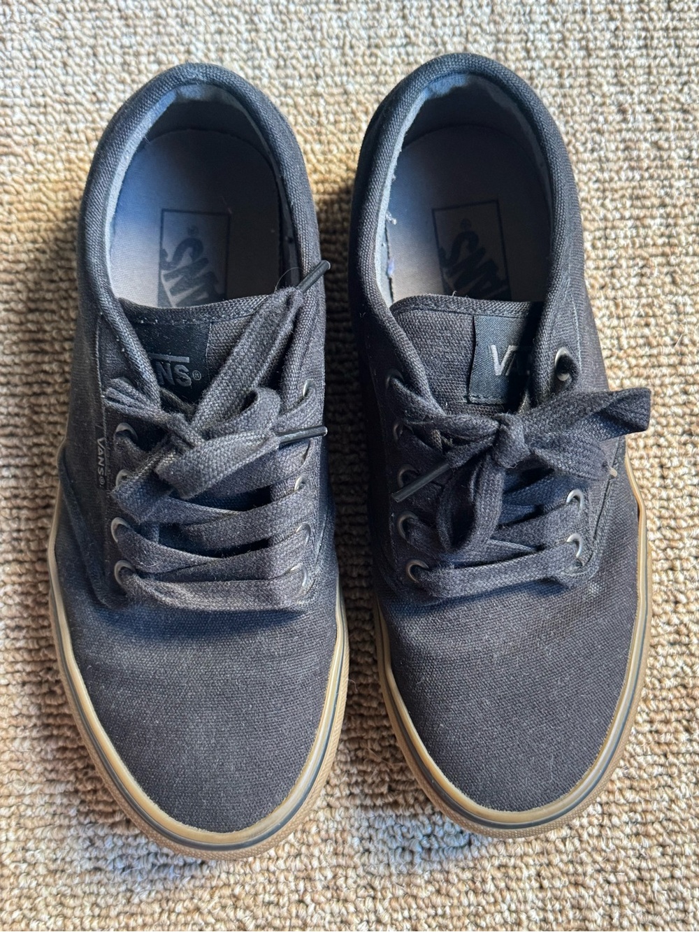 Vans Men's Black Canvas Low-Top Sneakers